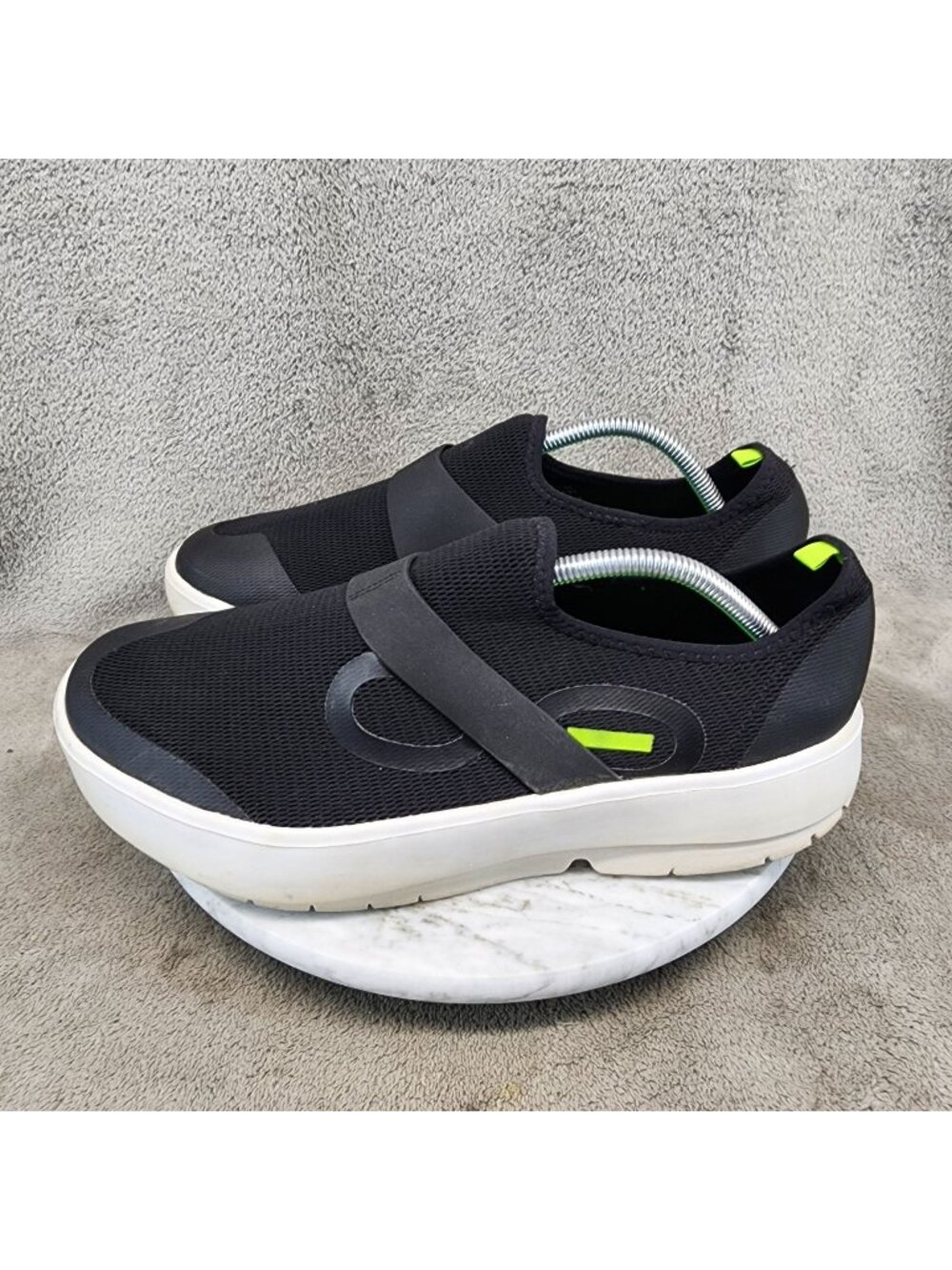 Oofos Shoes Mens Size 12 OOmg eeZee Black Slip On Sneakers *Read*